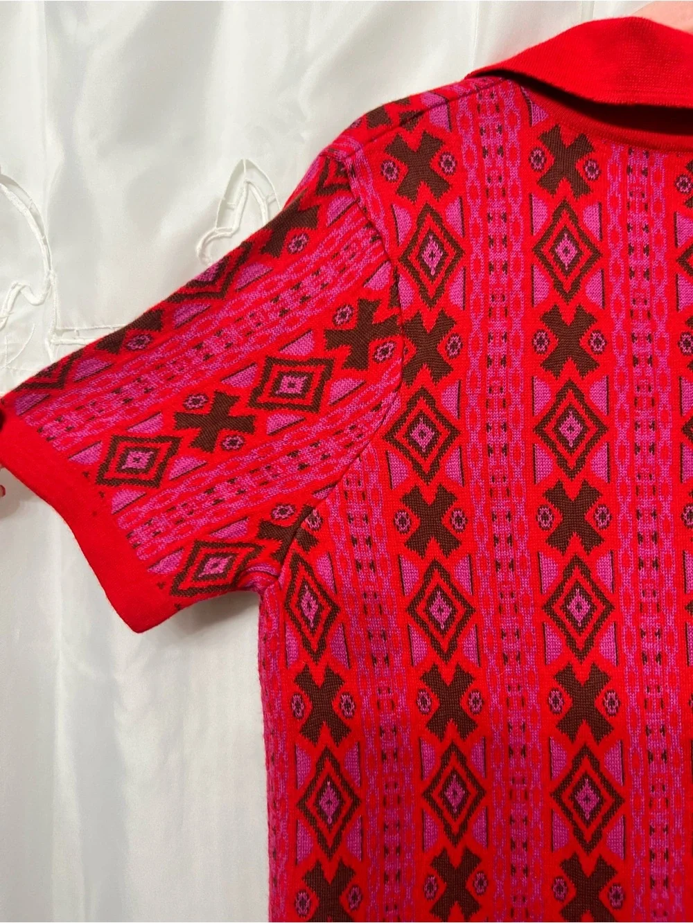 Free People Kitt Mini Dress Berry Combo Sweater Knit Collared NWT Medium